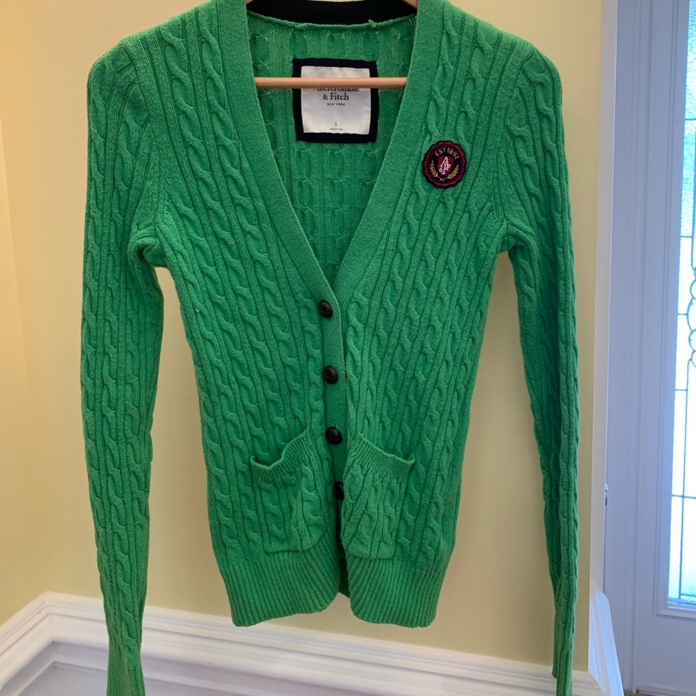 Green Abercrombie & Fitch Cardigan, S